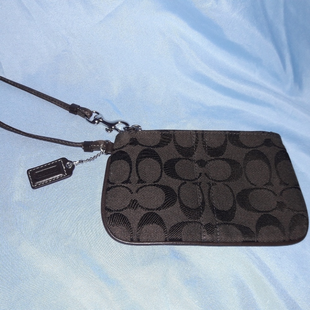 COACH Brown Signature Wristlet NEW